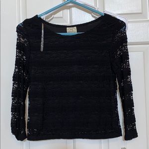 NWT black lace crop top size medium